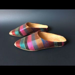 Vintage Multi Colored Moroccan Babouche Slides